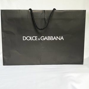 DOLCE & GABBANA XL Black Paper Boutique Shopping Bag
